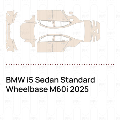 PPF prédécoupé BMW i5 Sedan Standard Wheelbase M60i 2025