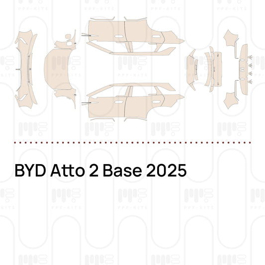 BYD Atto 2 Base 2025 – Film de protection PPF prédécoupé