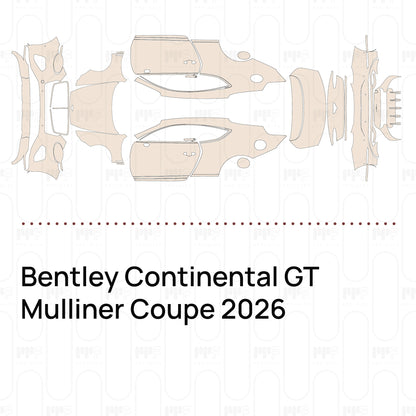 PPF prédécoupé Bentley Continental GT Mulliner Coupe 2026