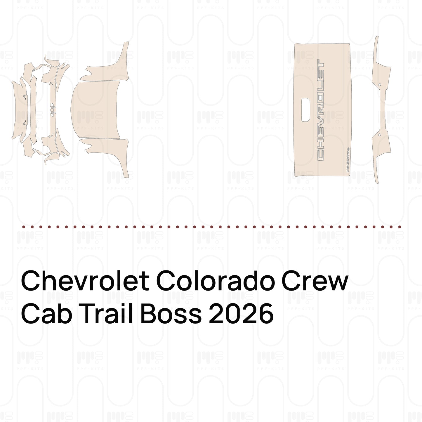 PPF prédécoupé Chevrolet Colorado Crew Cab Trail Boss 2026