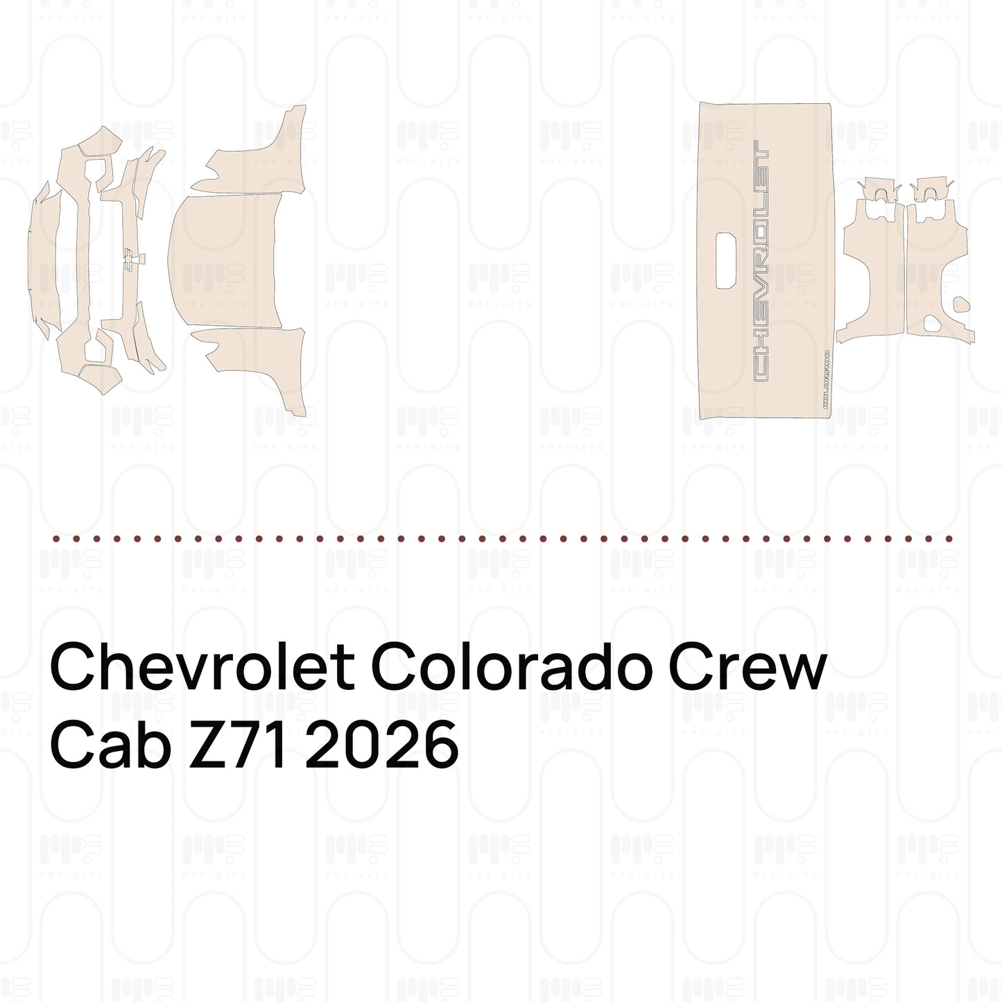 PPF prédécoupé Chevrolet Colorado Crew Cab Z71 2026