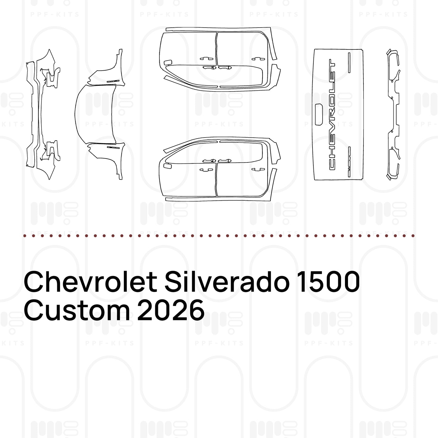PPF prédécoupé Chevrolet Silverado 1500 Custom 2026