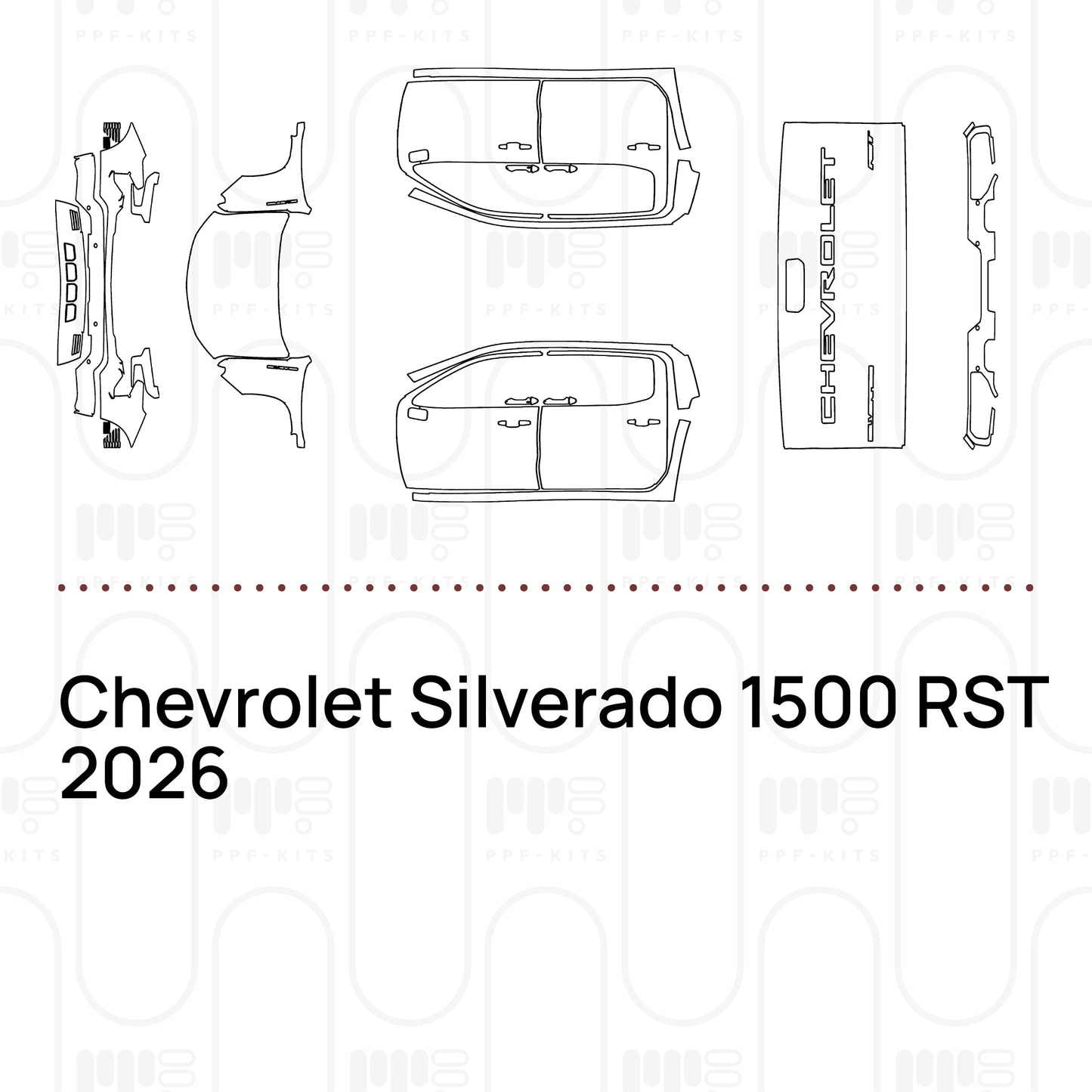 PPF prédécoupé Chevrolet Silverado 1500 RST 2026