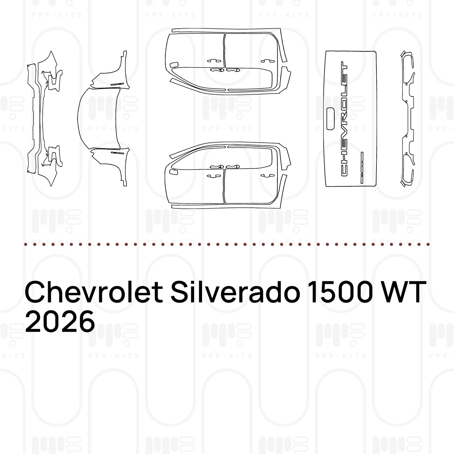 PPF prédécoupé Chevrolet Silverado 1500 WT 2026