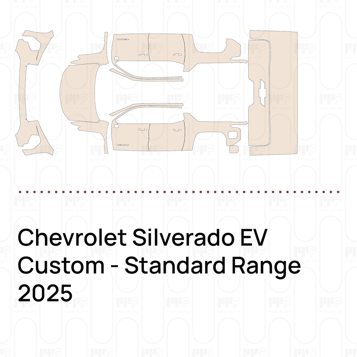 PPF prédécoupé Chevrolet Silverado EV Custom - Standard Range 2025