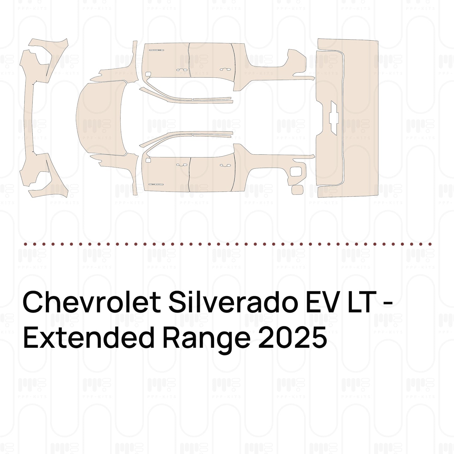 PPF prédécoupé Chevrolet Silverado EV LT - Extended Range 2025