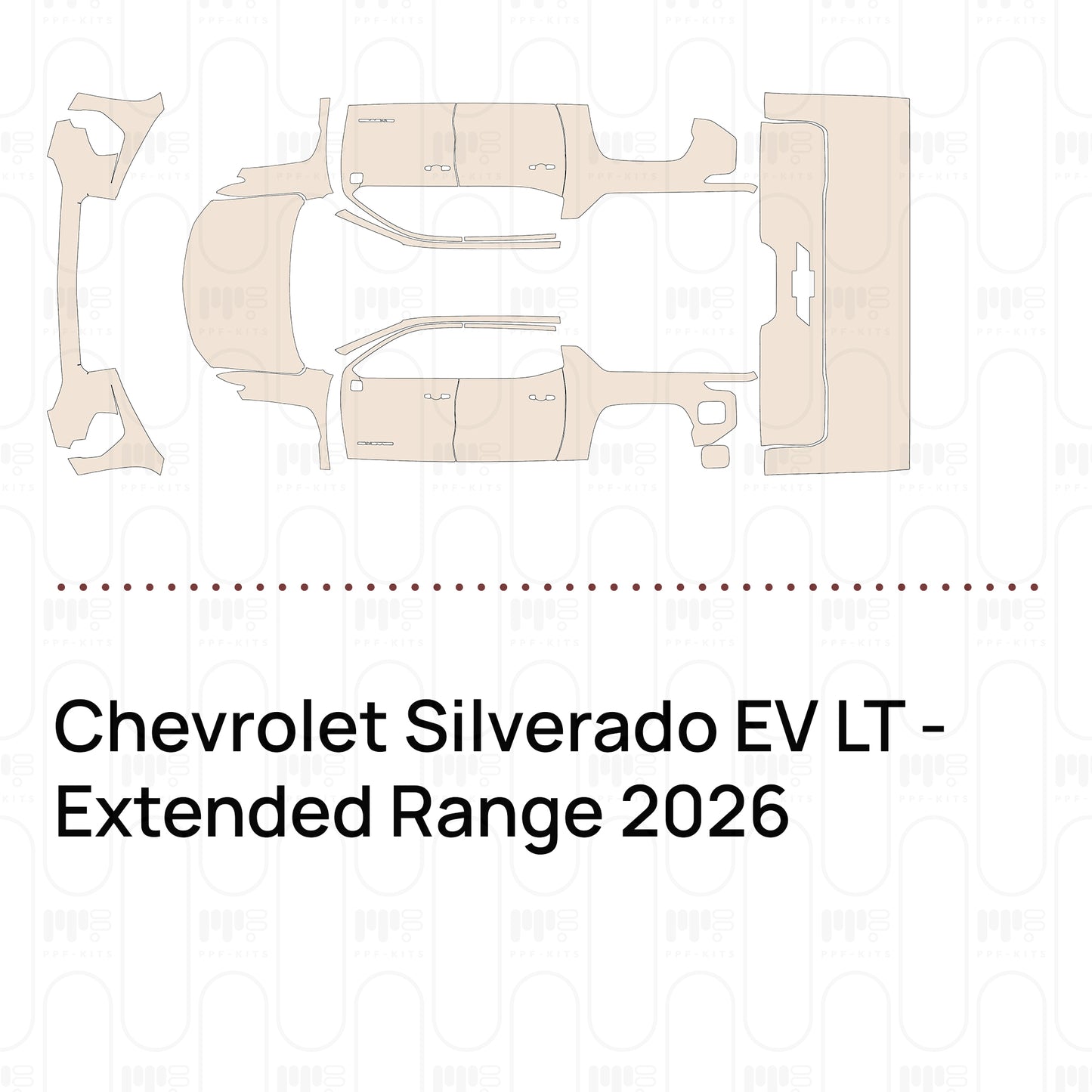 PPF prédécoupé Chevrolet Silverado EV LT - Extended Range 2026