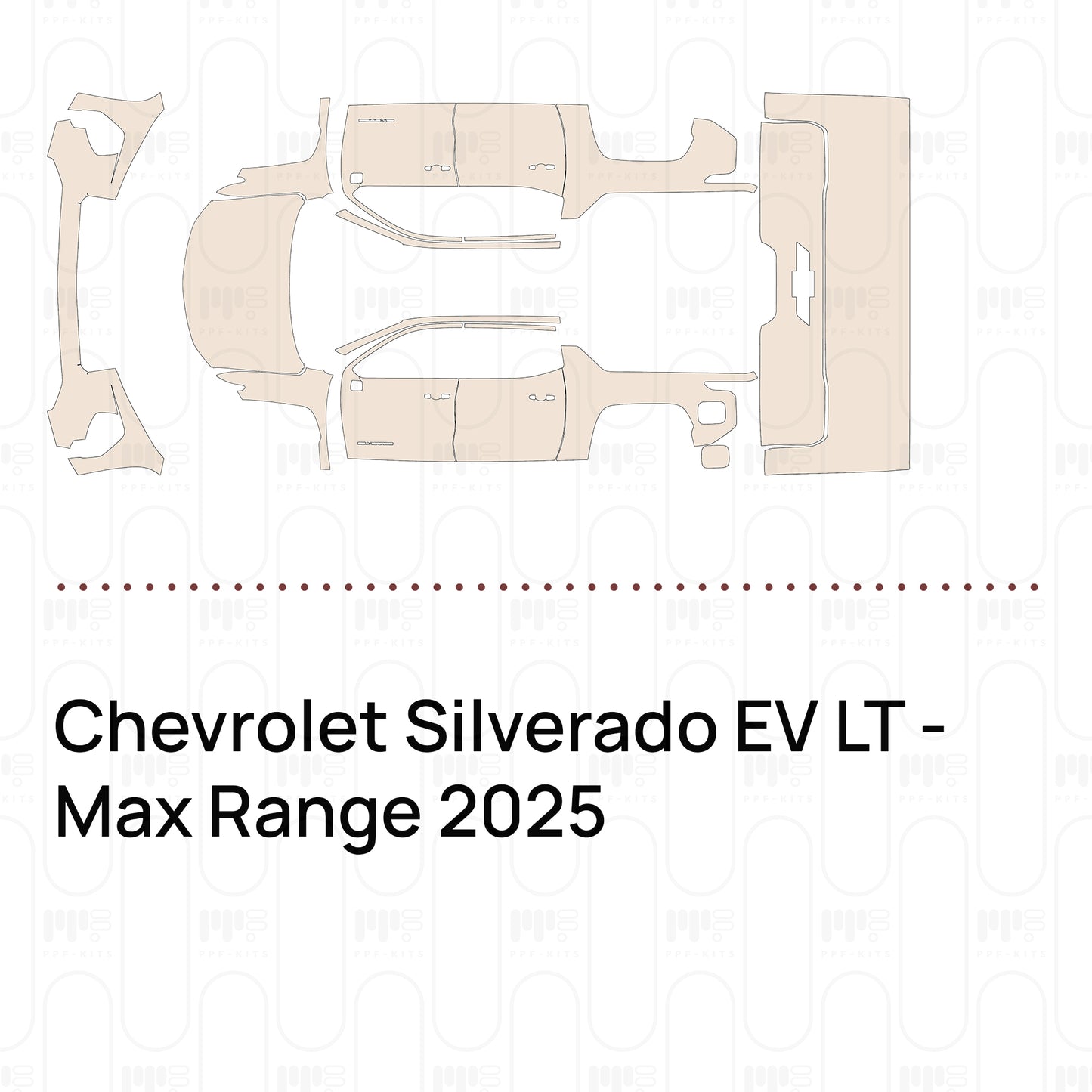 PPF prédécoupé Chevrolet Silverado EV LT - Max Range 2025