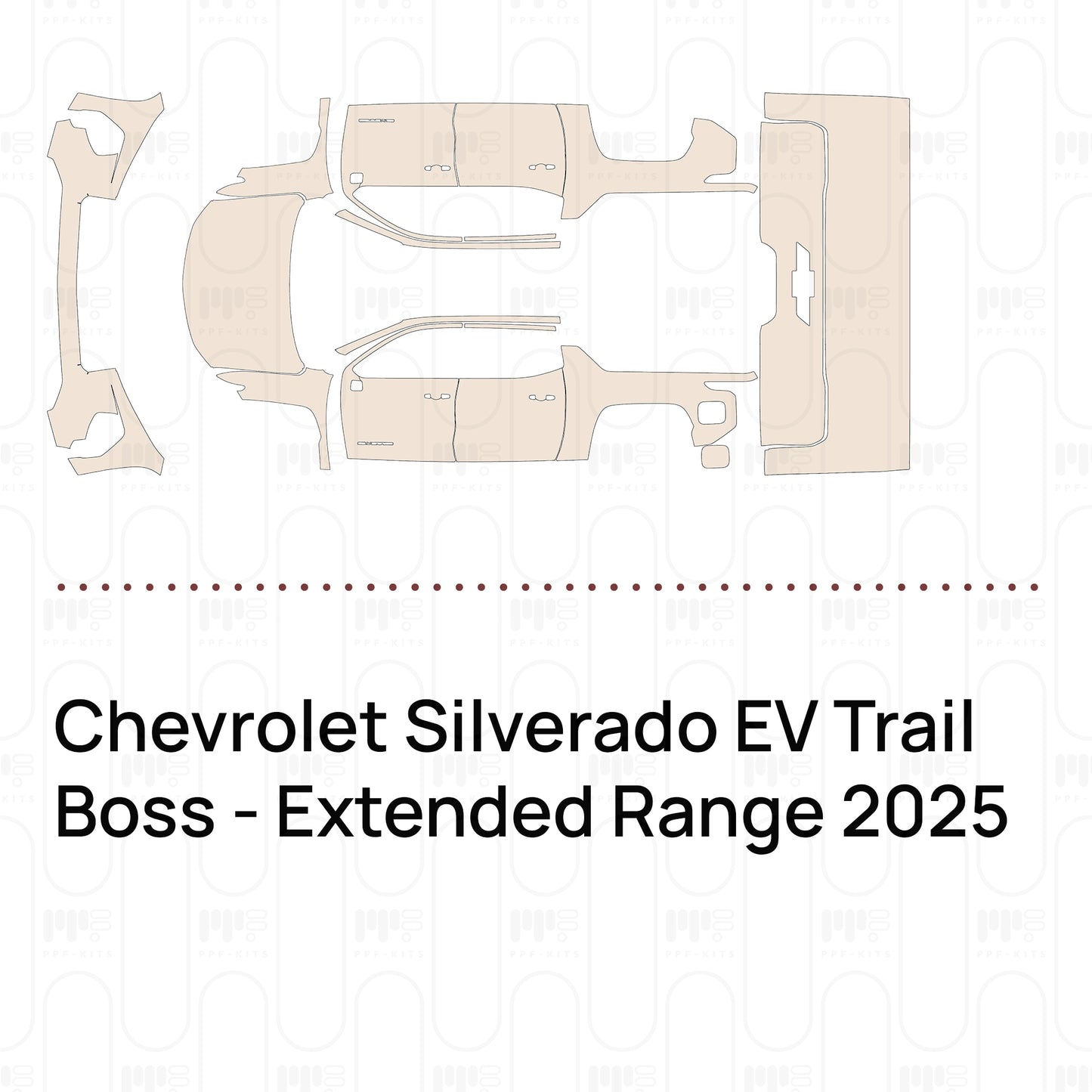 PPF prédécoupé Chevrolet Silverado EV Trail Boss - Extended Range 2025