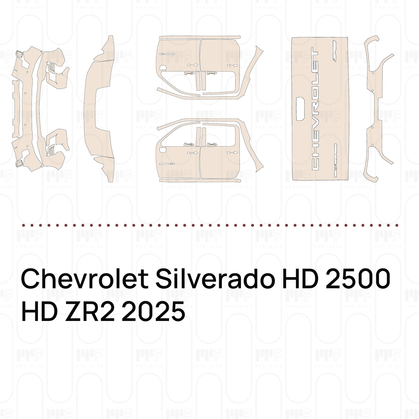 PPF prédécoupé Chevrolet Silverado HD 2500 HD ZR2 2025