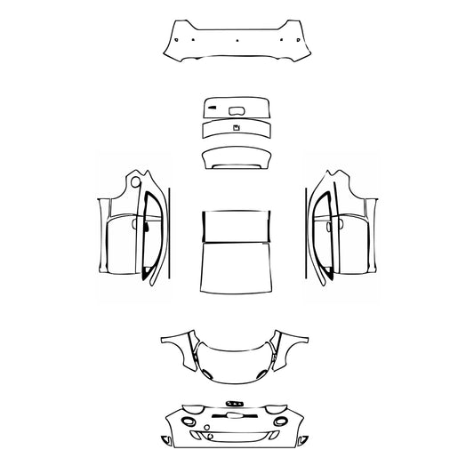 Pre-Cut PPF Fiat 500e 2 door La Prima Coupe 2023 - PPF-Kits