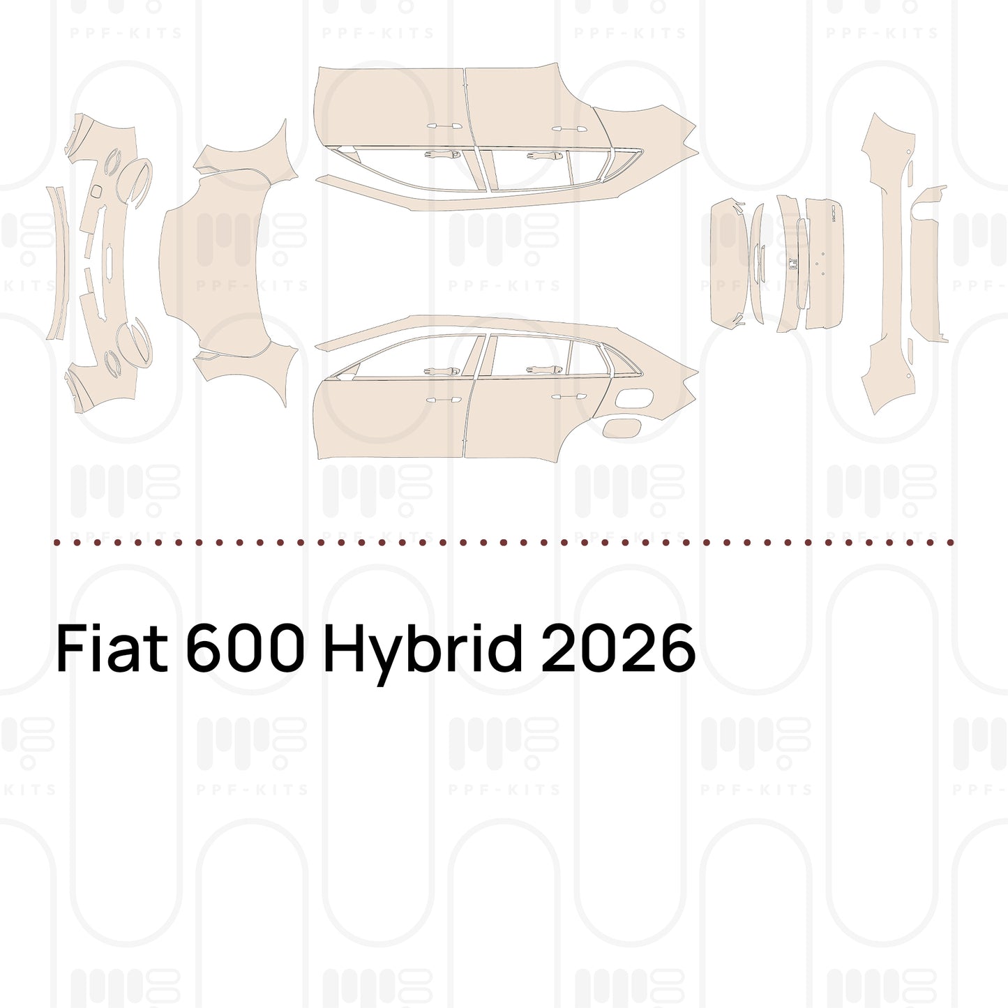 PPF prédécoupé Fiat 600 Hybrid 2026