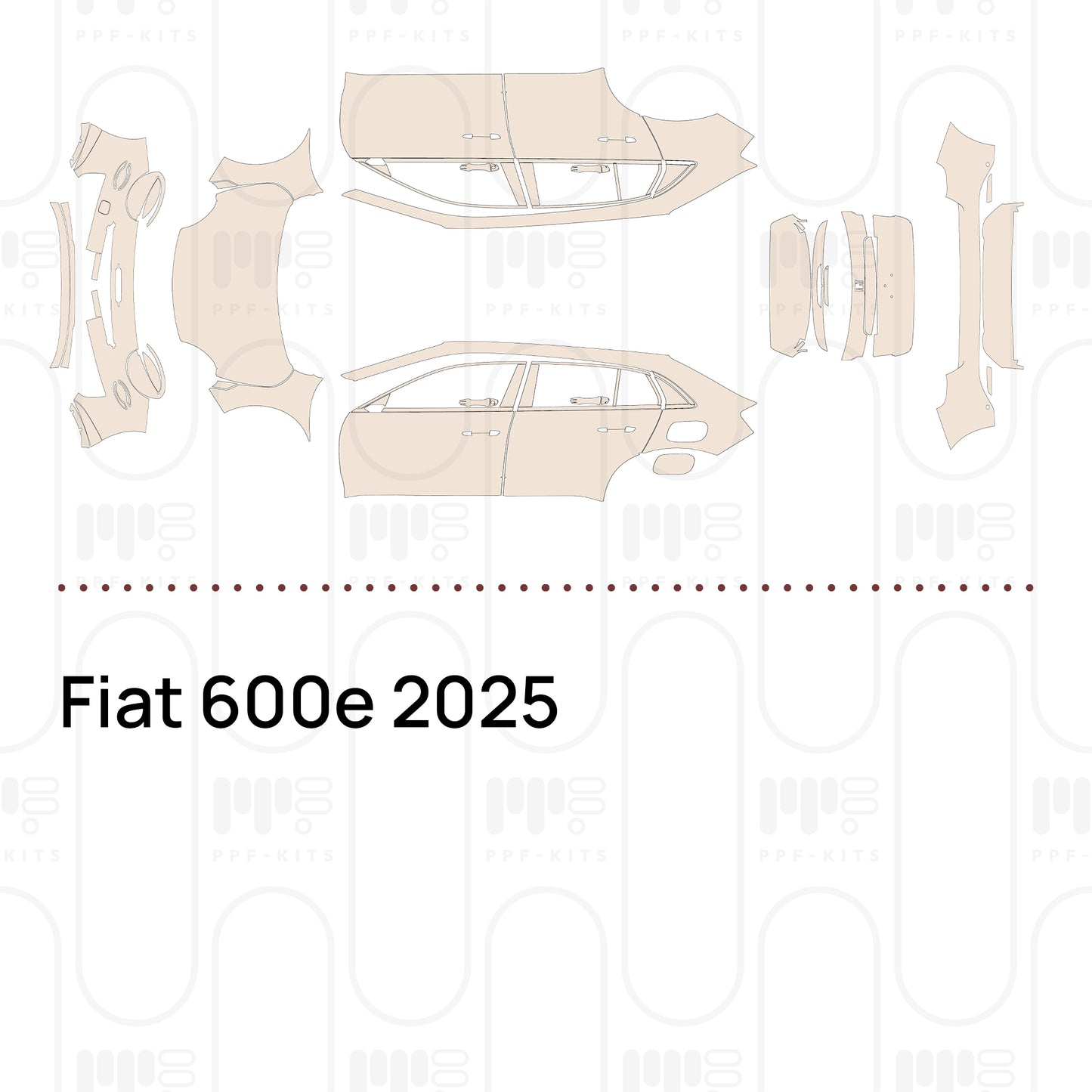 PPF prédécoupé Fiat 600e 2025