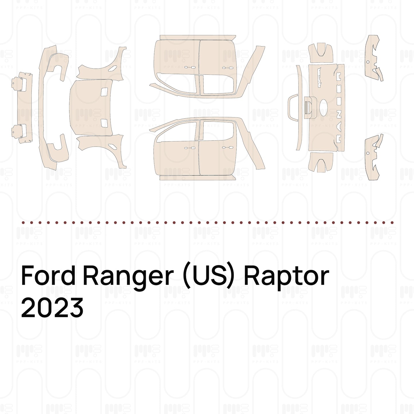 PPF prédécoupé Ford Ranger (US) Raptor 2023