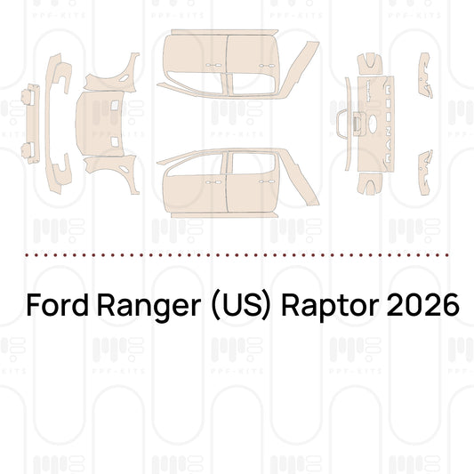 Ford Ranger (US) Raptor 2026 – Film de protection PPF prédécoupé