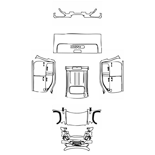 Pre-Cut PPF GMC Sierra 1500 Crew Cab AT4 2019 - PPF-Kits