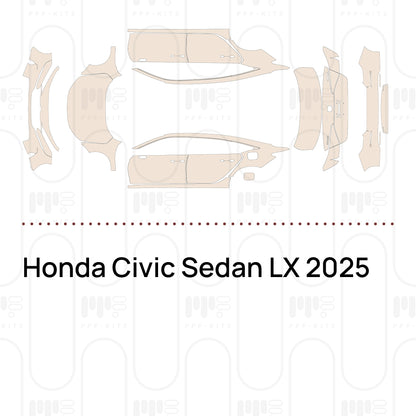 PPF prédécoupé Honda Civic Sedan LX 2025