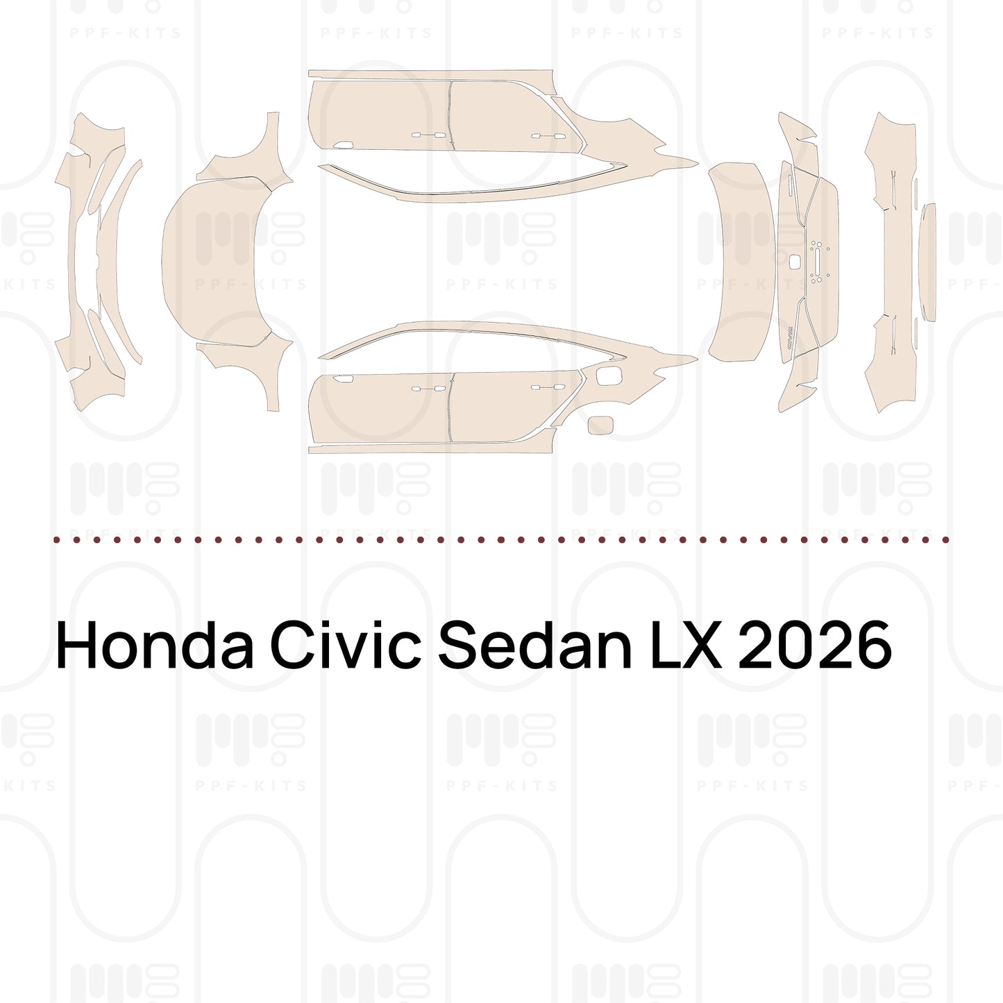 PPF prédécoupé Honda Civic Sedan LX 2026