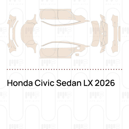 PPF prédécoupé Honda Civic Sedan LX 2026