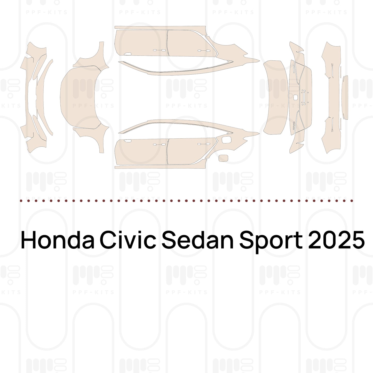 PPF prédécoupé Honda Civic Sedan Sport 2025