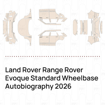 PPF prédécoupé Land Rover Range Rover Evoque Standard Wheelbase Autobiography 2026