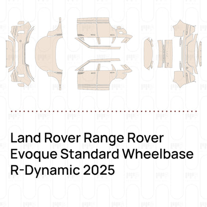 PPF prédécoupé Land Rover Range Rover Evoque Standard Wheelbase R-Dynamic 2025