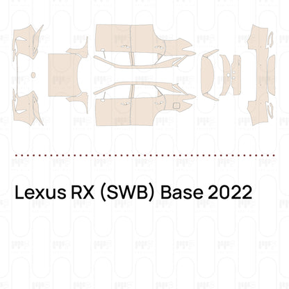 PPF prédécoupé Lexus RX (SWB) Base 2022