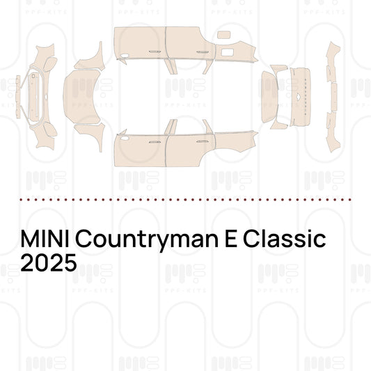 MINI Countryman E Classic 2025 – Film de protection PPF prédécoupé