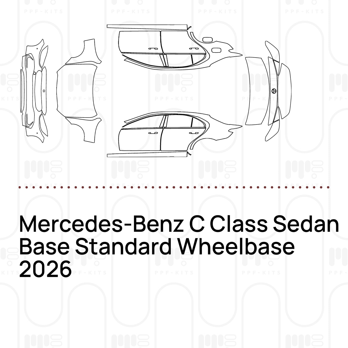 PPF prédécoupé Mercedes-Benz C Class Sedan Base Standard Wheelbase 2026