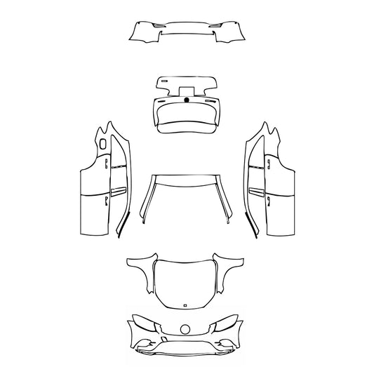 Pre-Cut PPF Mercedes-Benz GLC SUV Standard Wheelbase (GLC) AMG Line 2018 - PPF-Kits