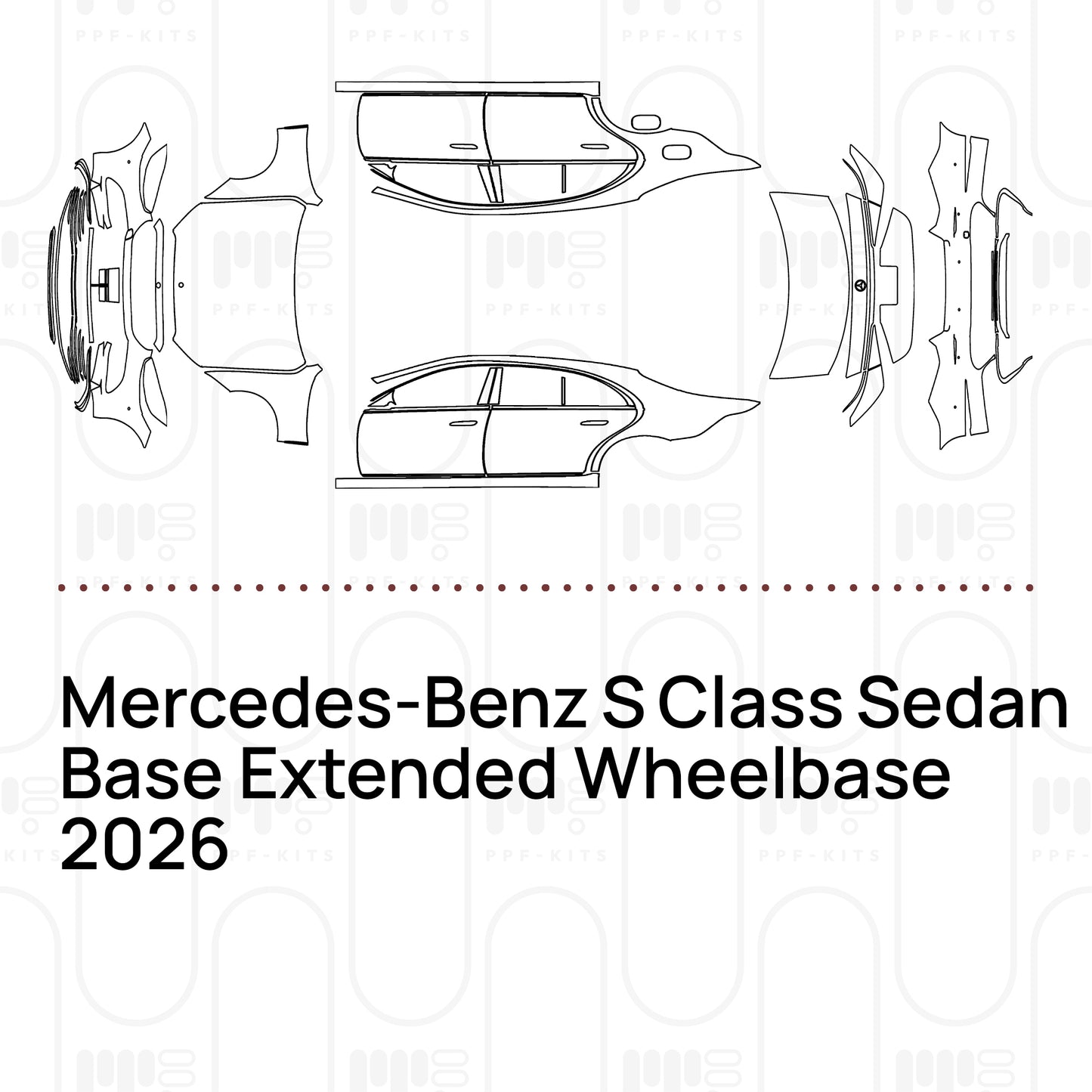 PPF prédécoupé Mercedes-Benz S Class Sedan Base Extended Wheelbase 2026