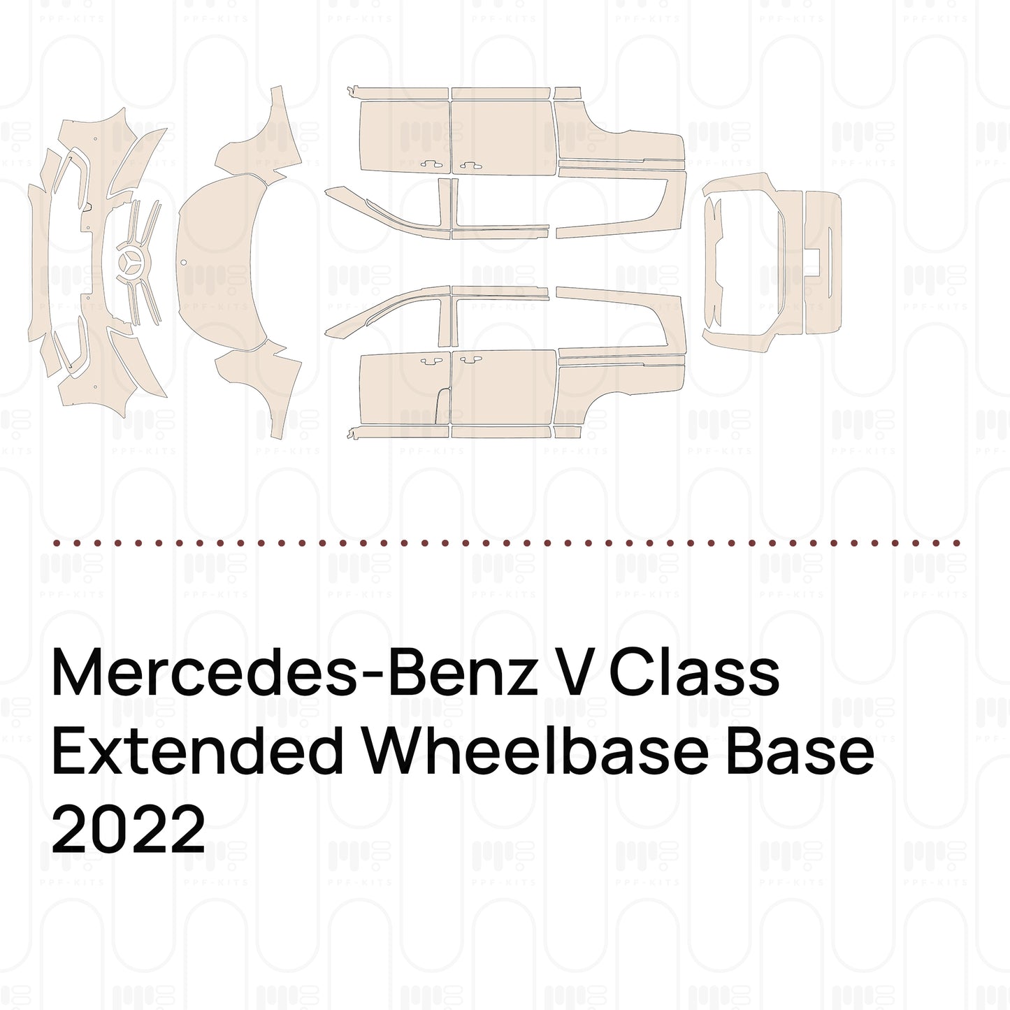 PPF prédécoupé Mercedes-Benz V Class Extended Wheelbase Base 2022