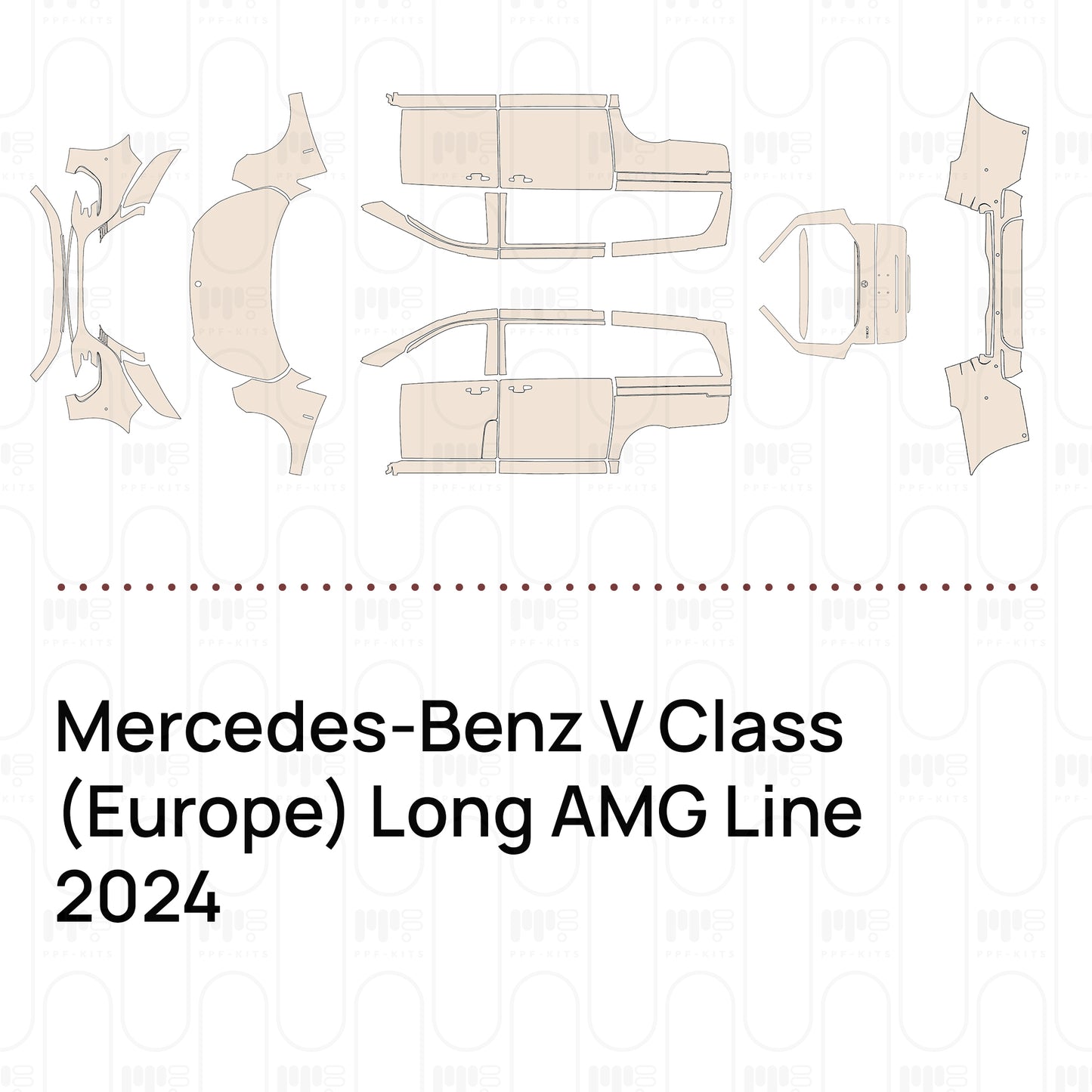 PPF prédécoupé Mercedes-Benz V Class (Europe) Long AMG Line 2024