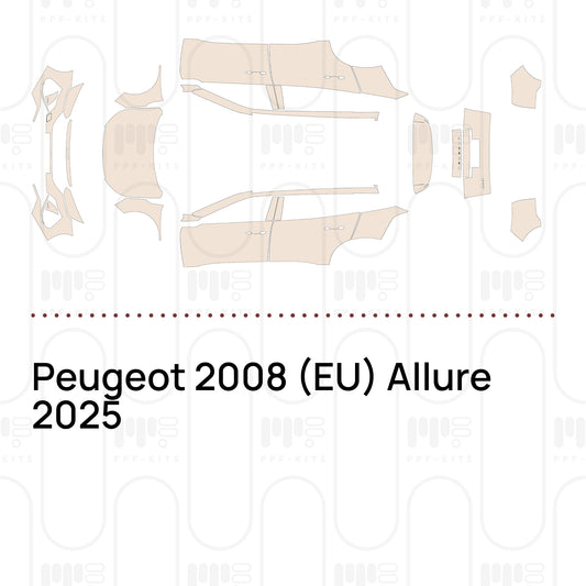 Peugeot 2008 (EU) Allure 2025 – Film de protection PPF prédécoupé
