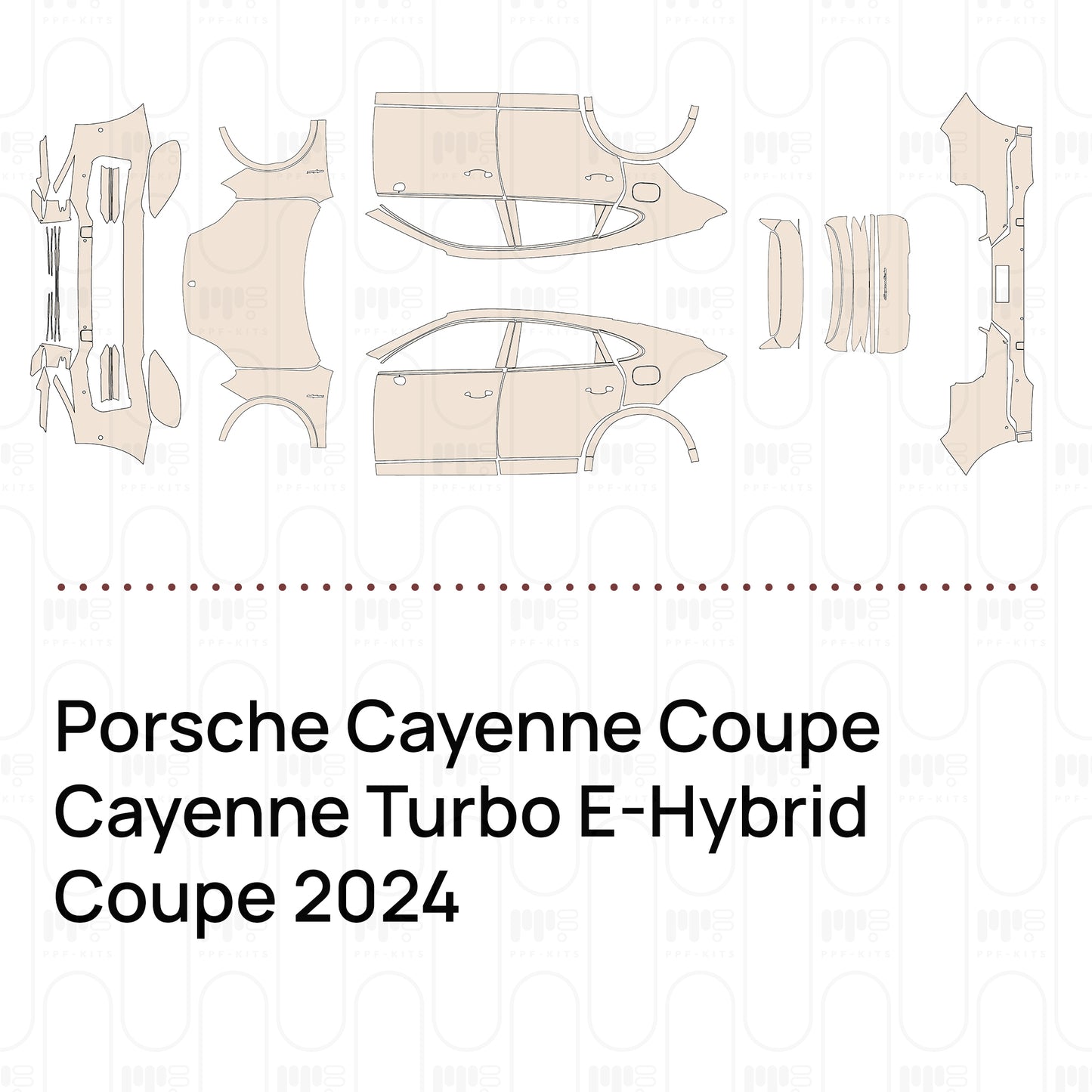 PPF prédécoupé Porsche Cayenne Coupe Cayenne Turbo E-Hybrid Coupe 2024