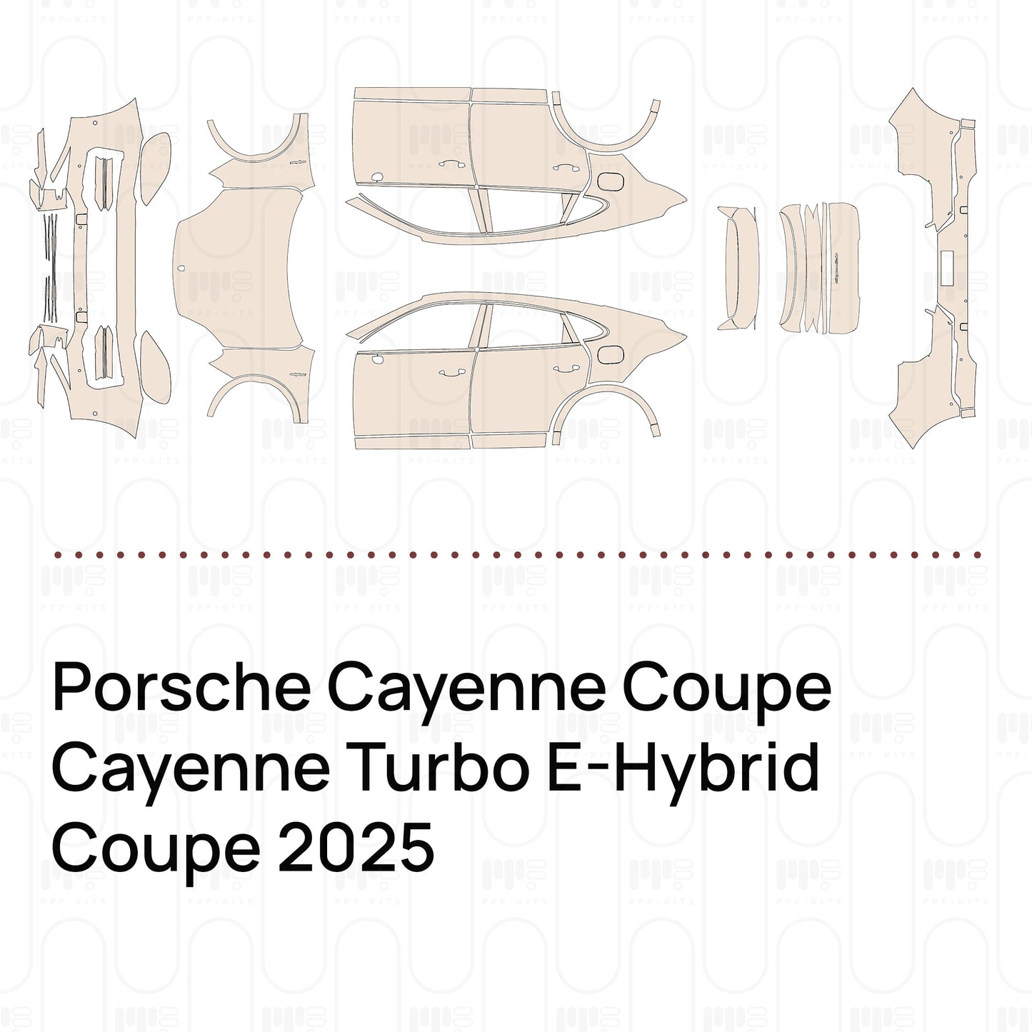 PPF prédécoupé Porsche Cayenne Coupe Cayenne Turbo E-Hybrid Coupe 2025