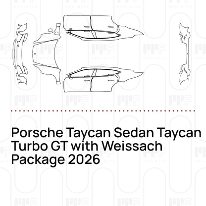 PPF prédécoupé Porsche Taycan Sedan Taycan Turbo GT with Weissach Package 2026