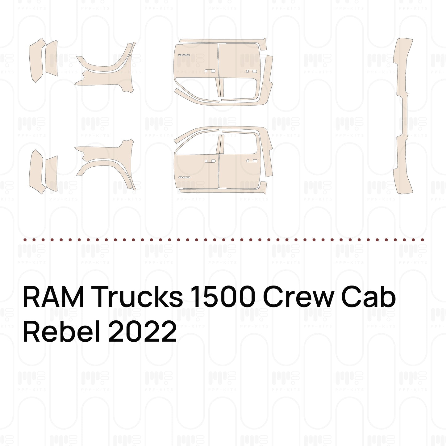 PPF prédécoupé RAM Trucks 1500 Crew Cab Rebel 2022