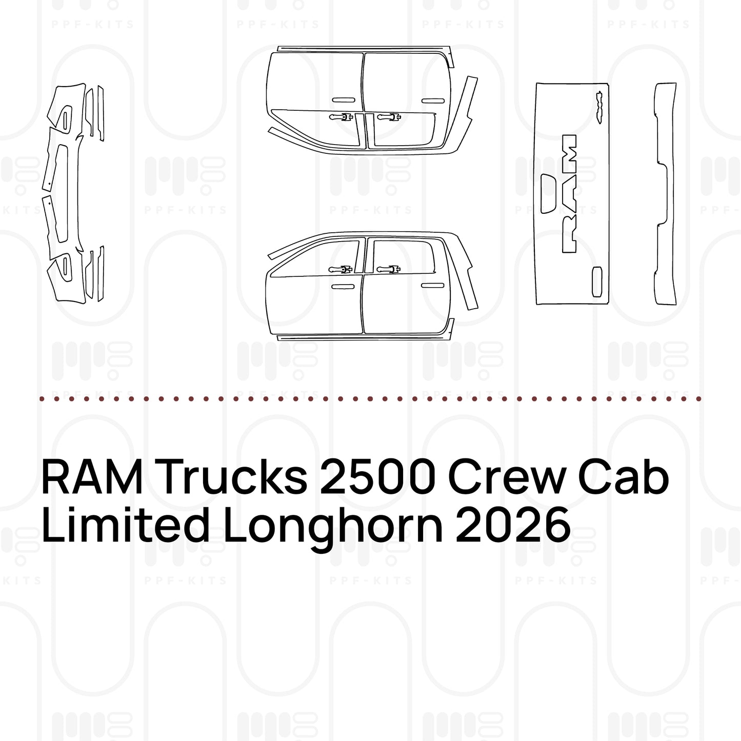PPF prédécoupé RAM Trucks 2500 Crew Cab Limited Longhorn 2026