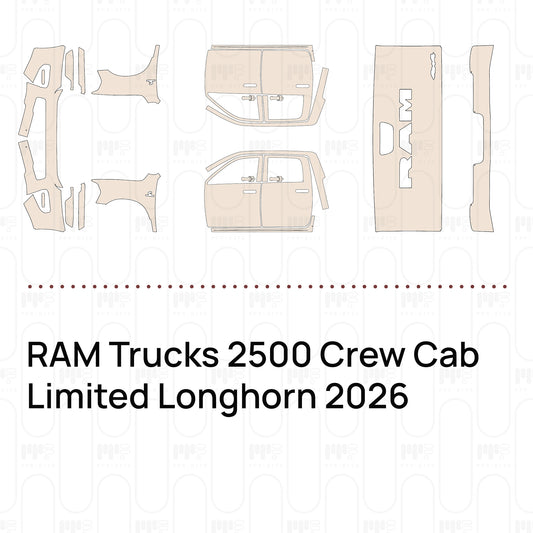 RAM Trucks 2500 Crew Cab Limited Longhorn 2026 – Film de protection PPF prédécoupé