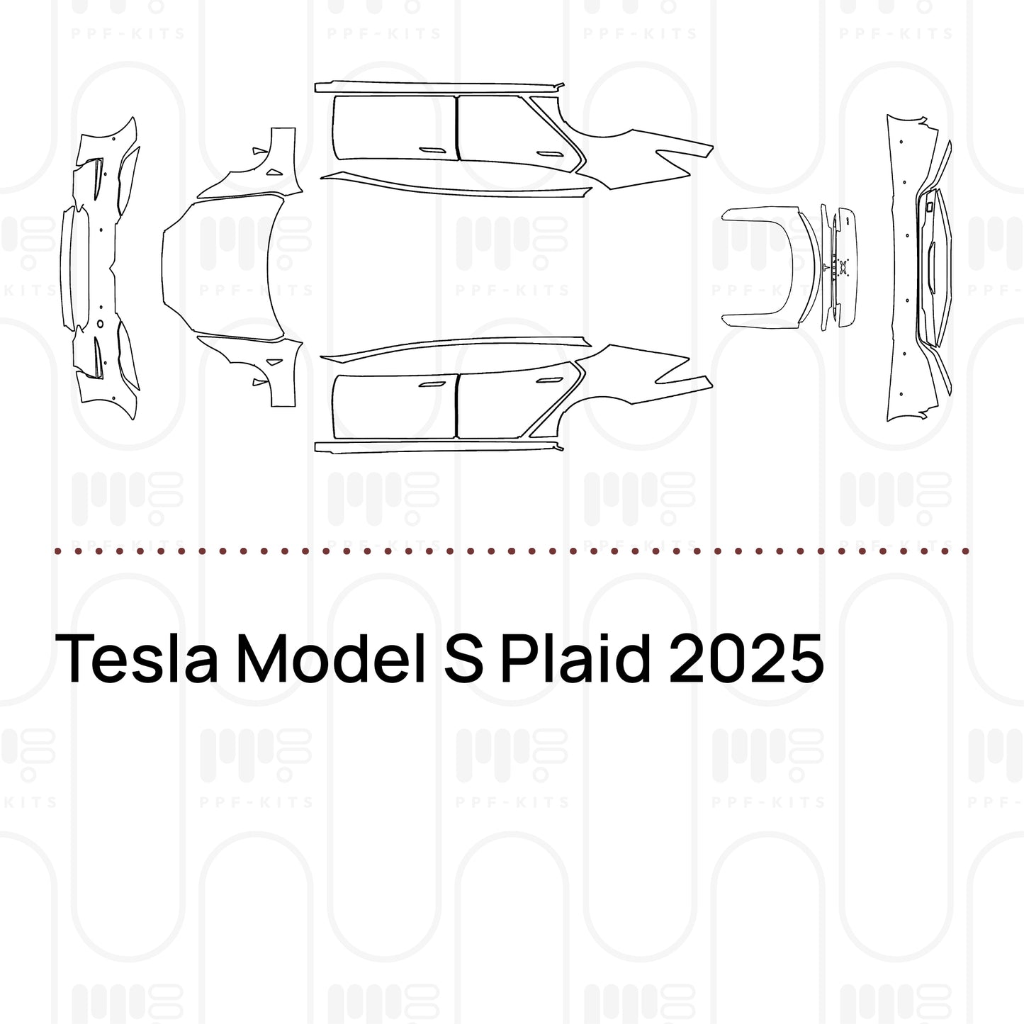 PPF prédécoupé Tesla Model S Plaid 2025