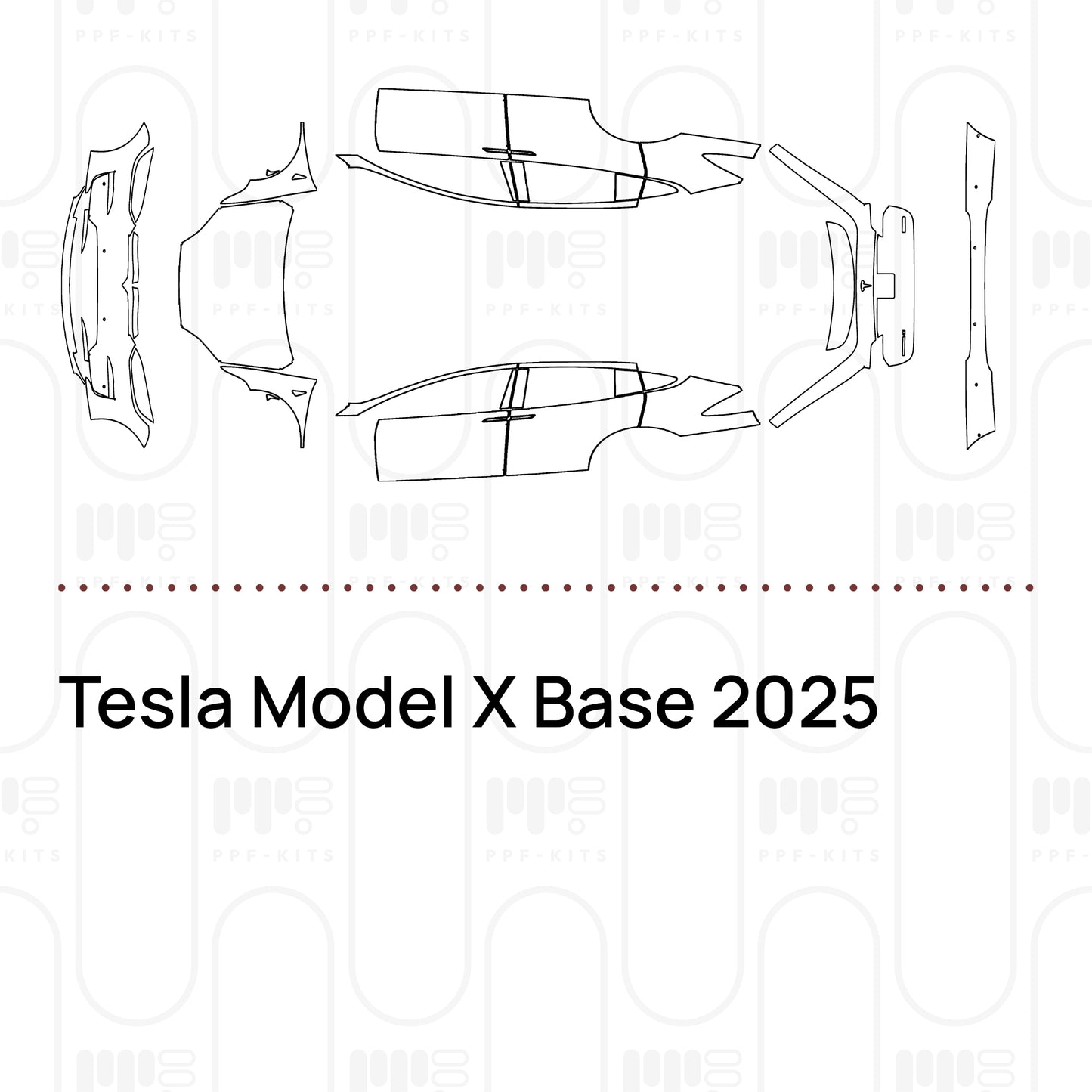 PPF prédécoupé Tesla Model X Base 2025