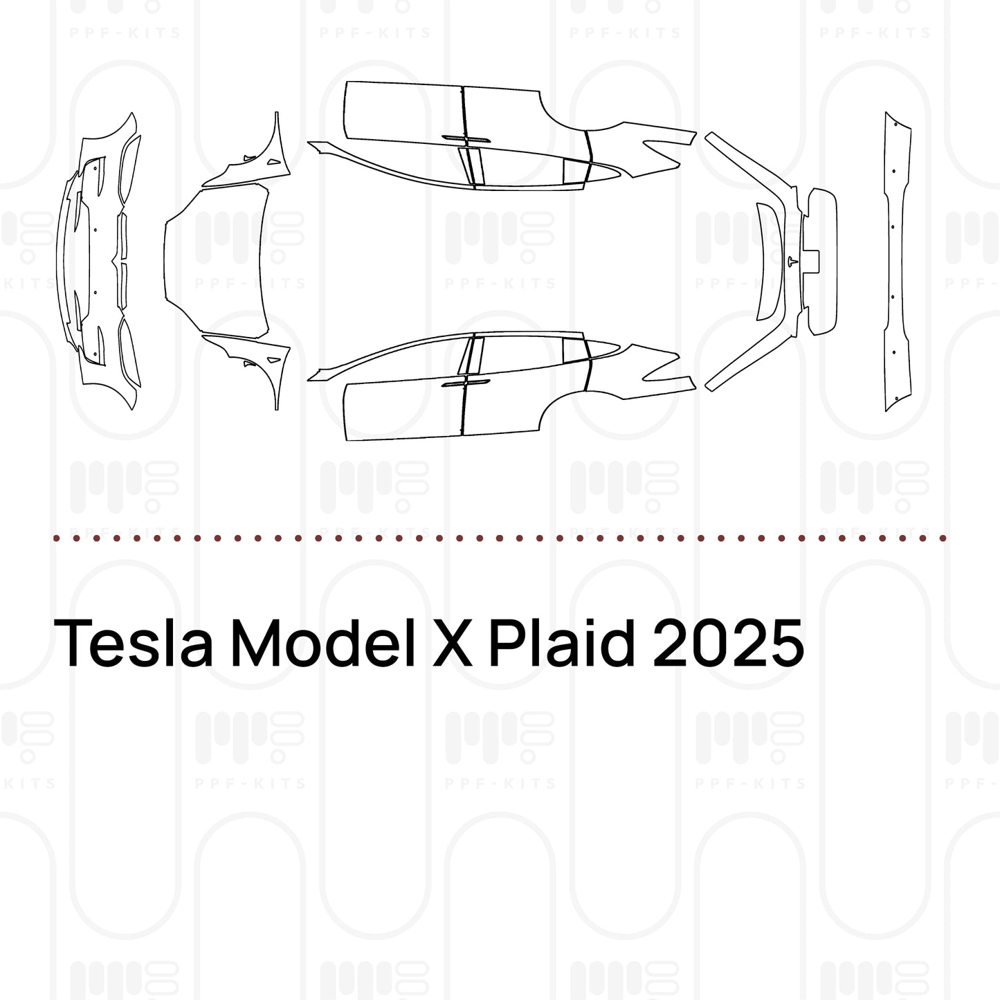 PPF prédécoupé Tesla Model X Plaid 2025