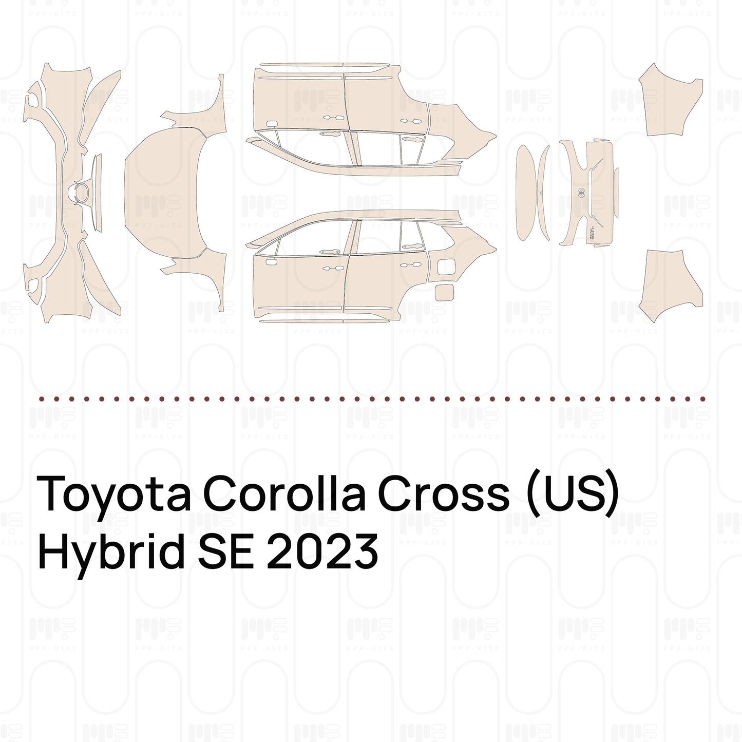 PPF prédécoupé Toyota Corolla Cross (US) Hybrid SE 2023