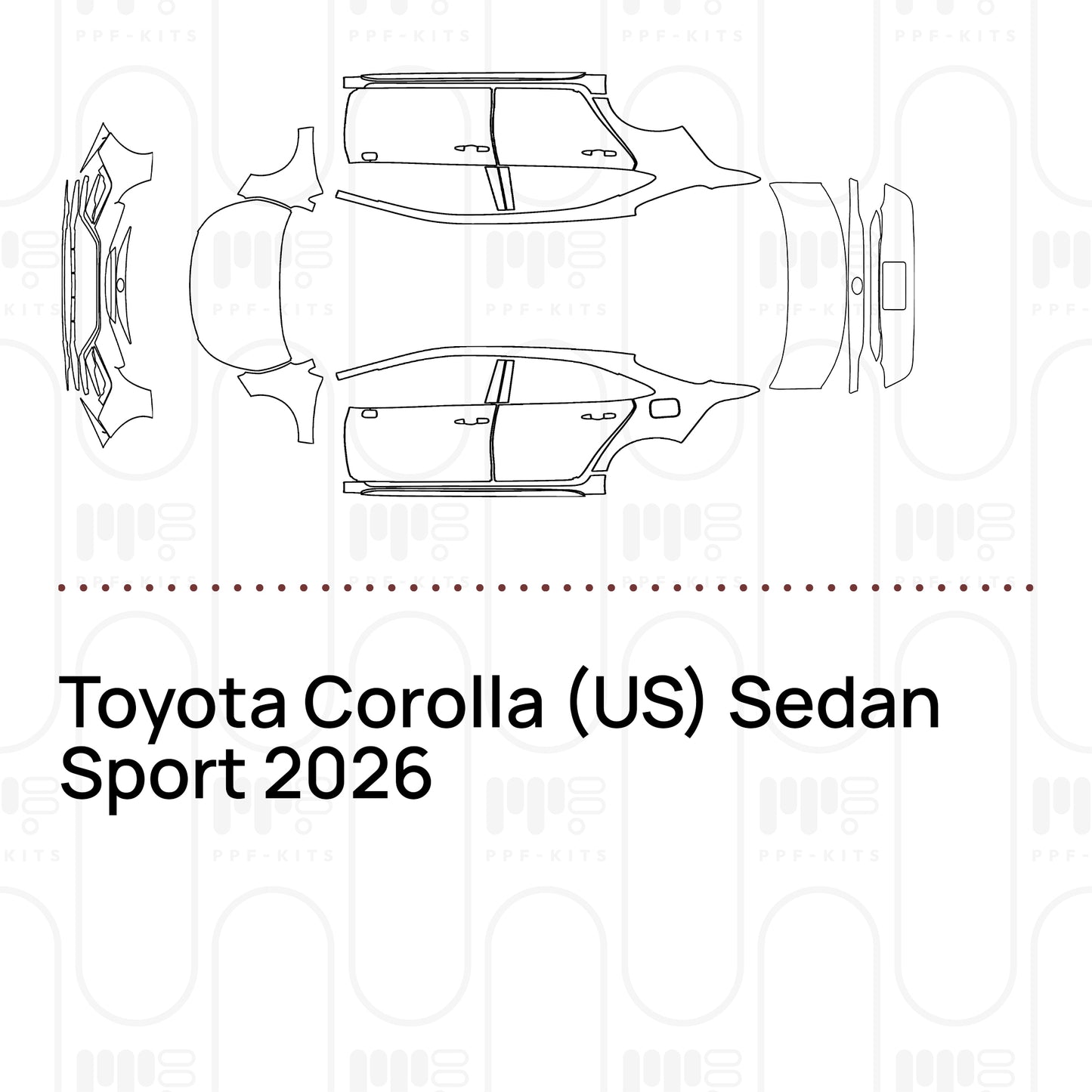 PPF prédécoupé Toyota Corolla (US) Sedan Sport 2026