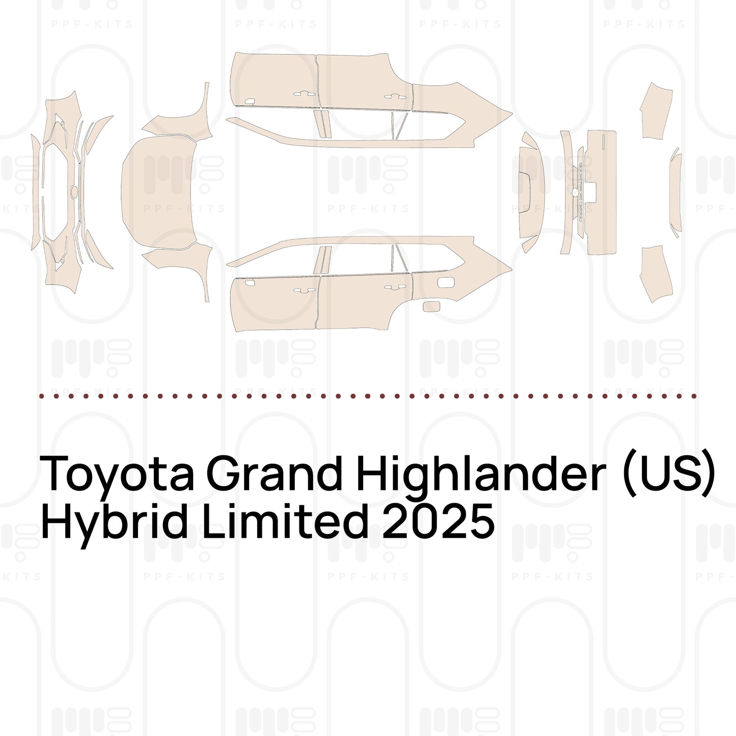 PPF prédécoupé Toyota Grand Highlander (US) Hybrid Limited 2025