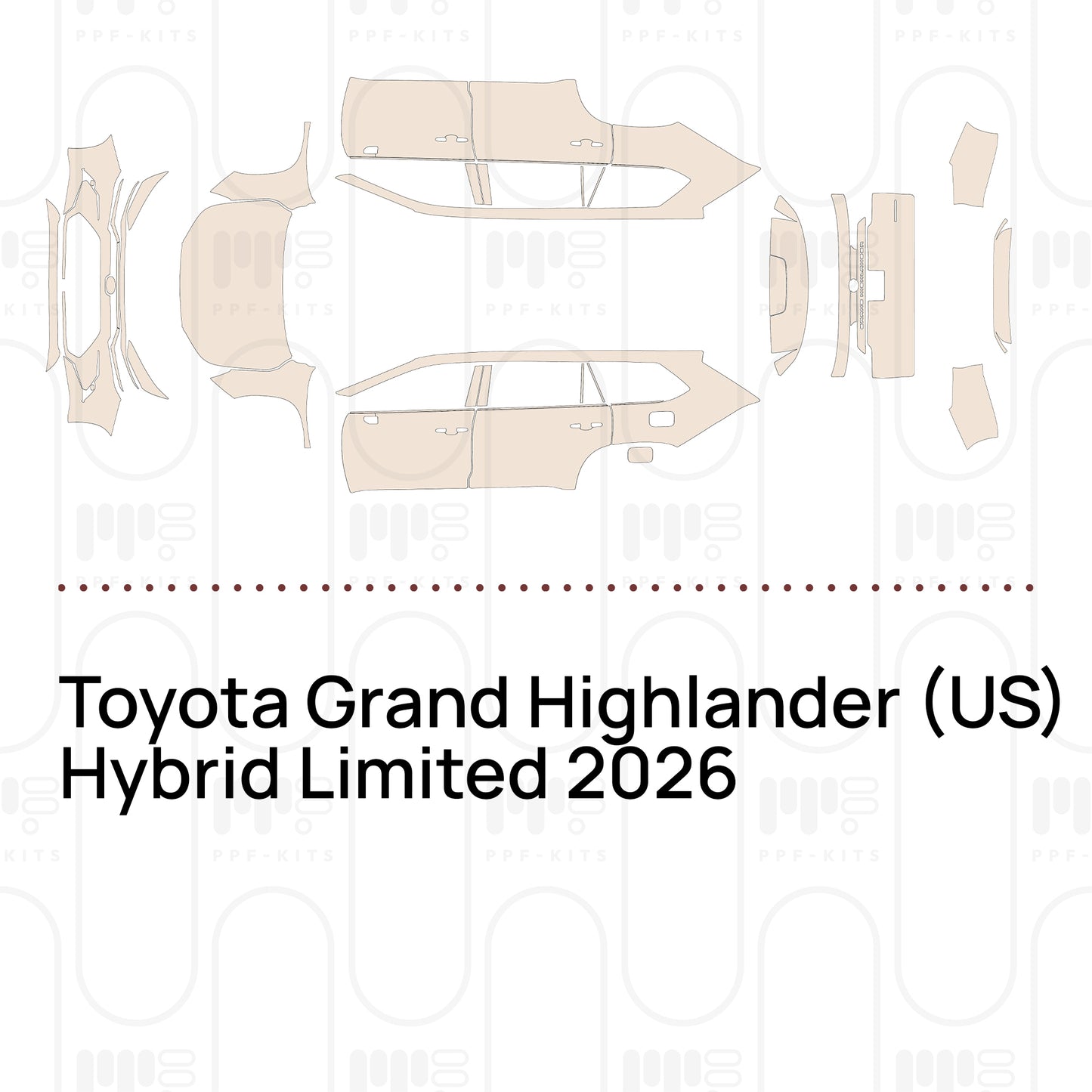 PPF prédécoupé Toyota Grand Highlander (US) Hybrid Limited 2026