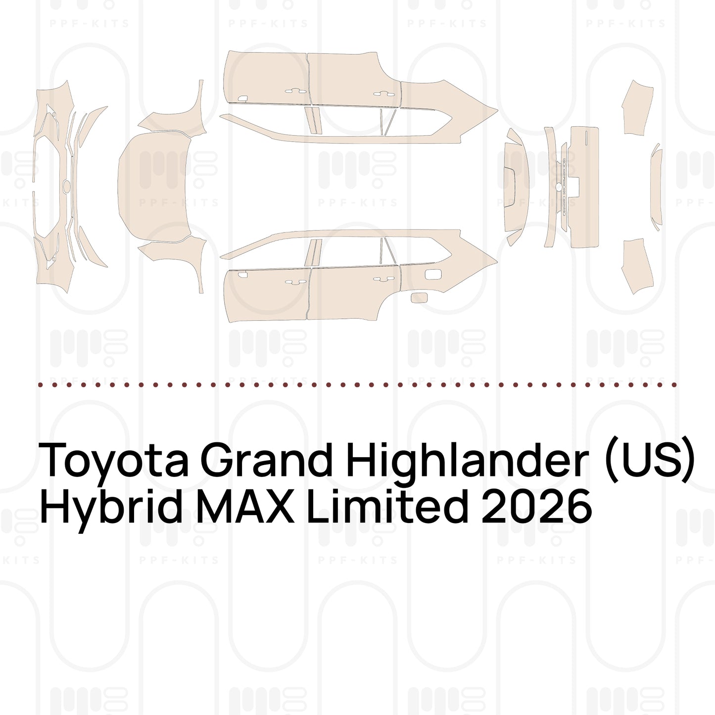 PPF prédécoupé Toyota Grand Highlander (US) Hybrid MAX Limited 2026
