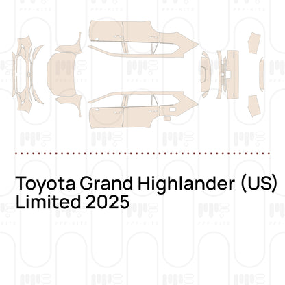 PPF prédécoupé Toyota Grand Highlander (US) Limited 2025
