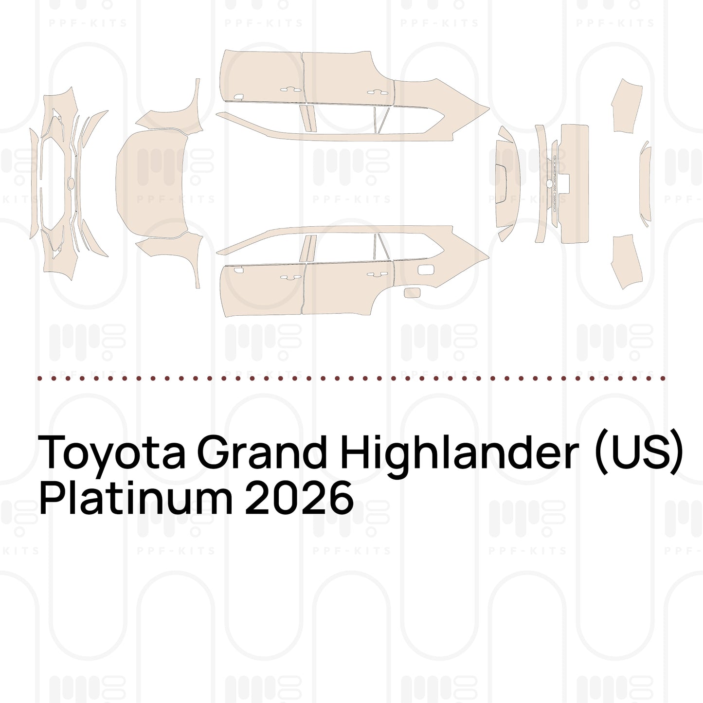 PPF prédécoupé Toyota Grand Highlander (US) Platinum 2026